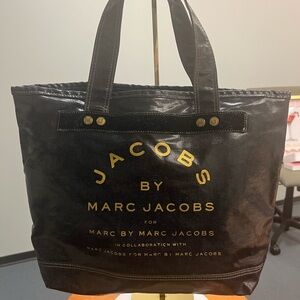 Marc Jacobs Black Vinyl-Coated Tote!